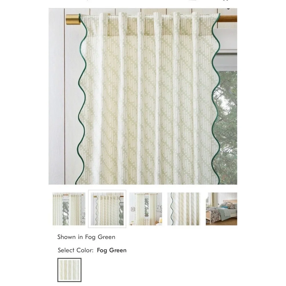 West Elm x Rhode Batik Scallop Edge Curtain 48x84